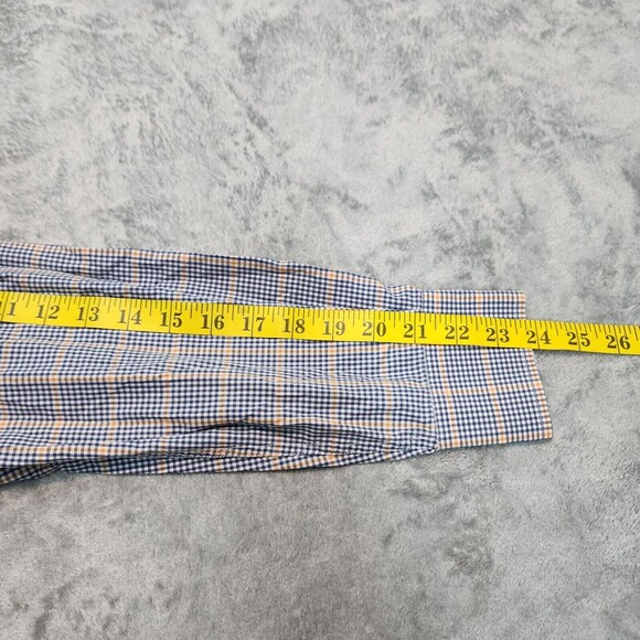 J. McLaughlin Men's Blue / Orange Multi Color Plaid Button Down Size M - Picture 12 of 14